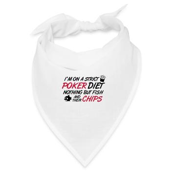 Poker diet: Fish and their chips - Bandana Dreieckstuch - Weiß - Vorne
