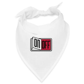 off on schalter taste button einschalten ausschalt - Bandana Dreieckstuch - Weiß - Vorne