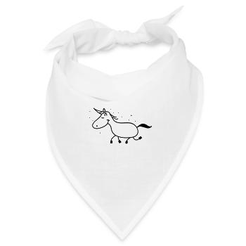 witziges Einhorn - Bandana Dreieckstuch - Weiß - Vorne