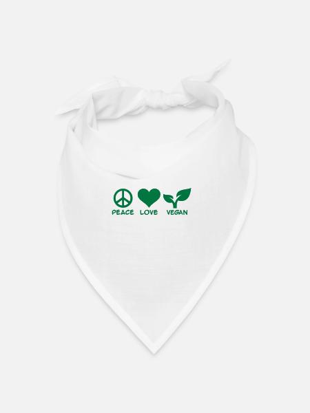 Vegan - Bandana Dreieckstuch - Weiß