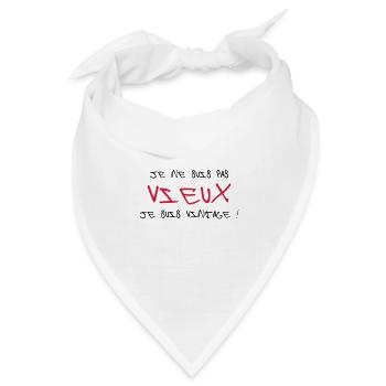Je ne suis pas vieux, je suis Vintage ! - Bandana Dreieckstuch - Weiß - Vorne