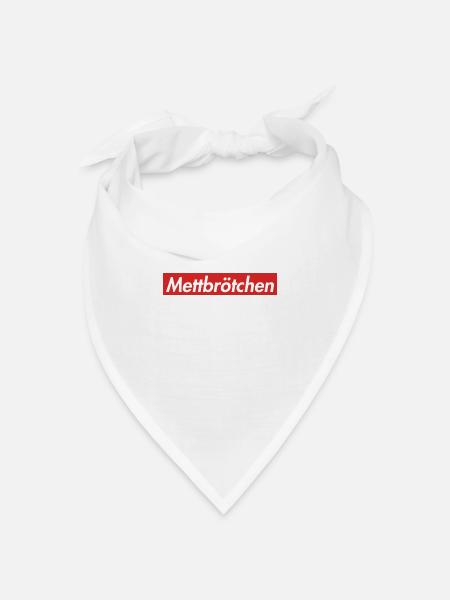 Mettbrötchen Red Box Logo Mett Brötchen Geschenk - Bandana Dreieckstuch - Weiß