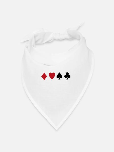 Kartenspiel - Bandana Dreieckstuch - Weiß