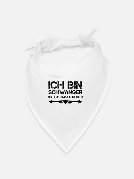 Ich bin Schwanger lustig Spruch - Bandana Dreieckstuch - Weiß