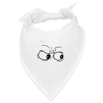ansehen starren 2 augen ausrasten stinksauer kopf - Bandana Dreieckstuch - Weiß - Vorne
