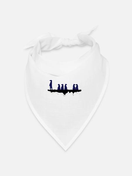 Afrikanische Erdmaennchen - Bandana Dreieckstuch - Weiß