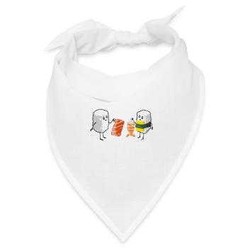 Sushi Shopping - Bandana Dreieckstuch - Weiß - Vorne