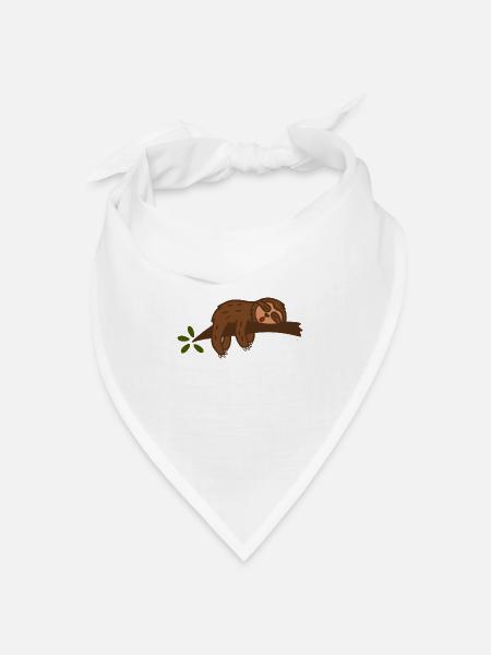 Faultier - Bandana Dreieckstuch - Weiß