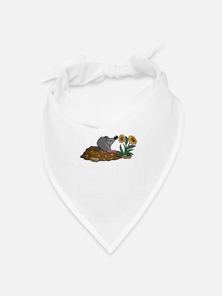 Maulwurf erde Maulwurfhuegel blume riechen duft sp - Bandana Dreieckstuch - Weiß