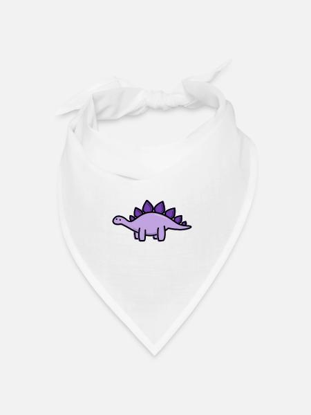 Niedlicher Stegosaurus - Bandana Dreieckstuch - Weiß