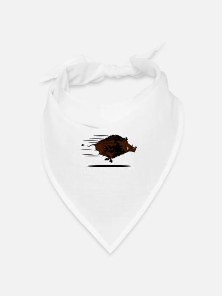wildschwein - Bandana Dreieckstuch - Weiß