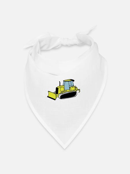 Planierraupe - Bandana Dreieckstuch - Weiß