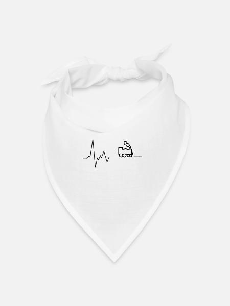 herzschlag eisenbahn - Bandana Dreieckstuch - Weiß