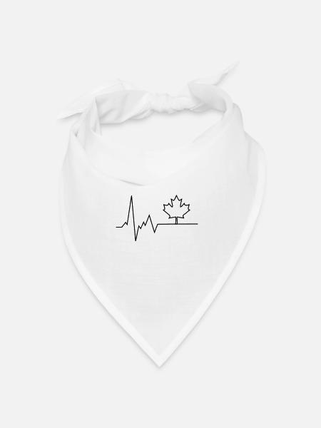 herzschlag kanada - Bandana Dreieckstuch - Weiß