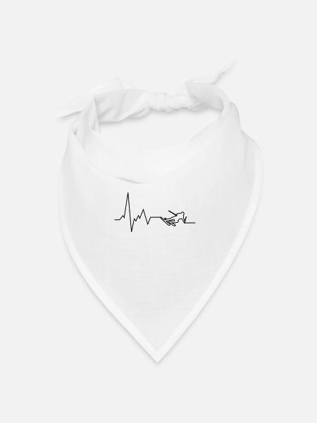 herzschlag ski - Bandana Dreieckstuch - Weiß