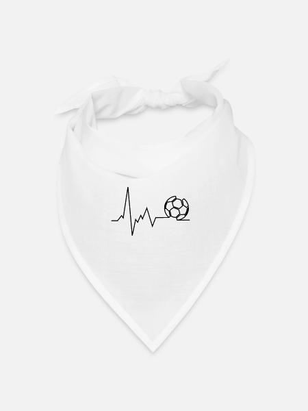 herzschlag fussball - Bandana Dreieckstuch - Weiß