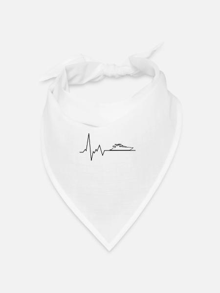 herzschlag jacht - Bandana Dreieckstuch - Weiß