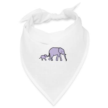 Elefant, Elefanten - Bandana Dreieckstuch - Weiß - Vorne