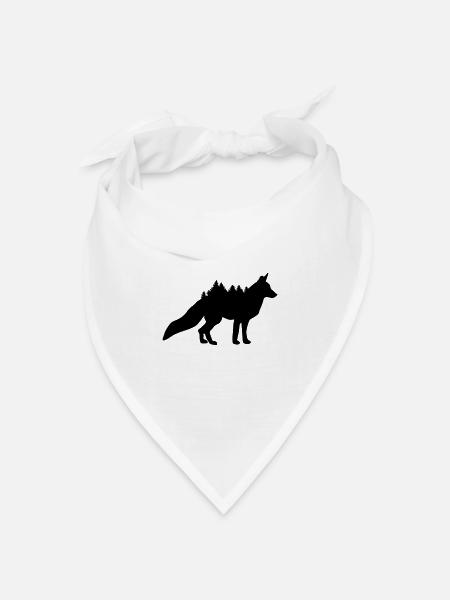 Fuchs und Wald - Bandana Dreieckstuch - Weiß