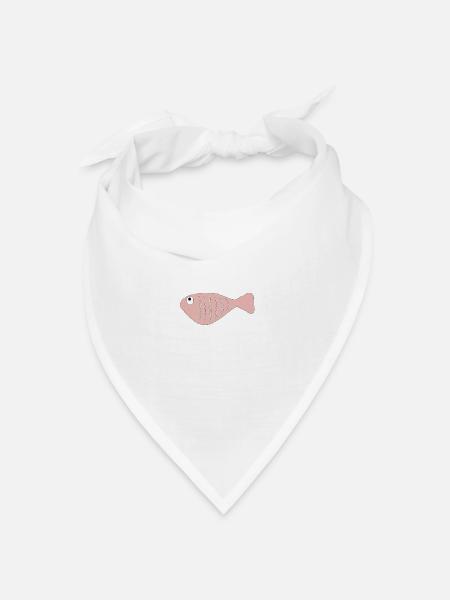 Fisch rosa - Bandana Dreieckstuch - Weiß