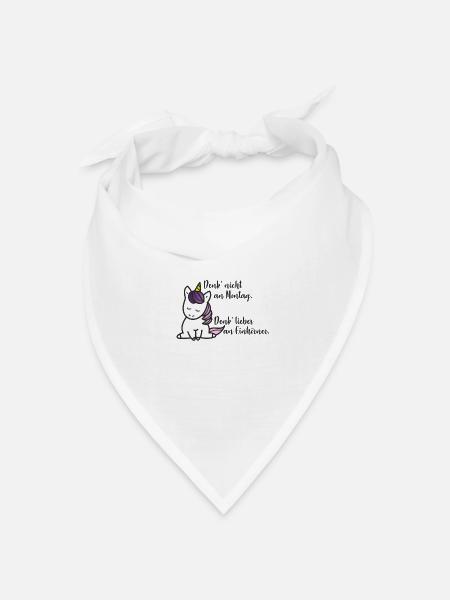 Einhorn Montag - Bandana Dreieckstuch - Weiß