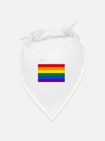 Die Regenbogenfahne oder Homosexuell - LGBT Stolzflagge - Bandana Dreieckstuch - Weiß
