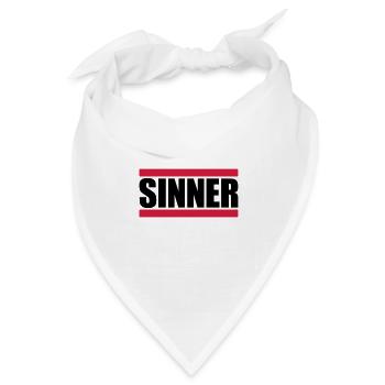 Sinner Text Logo - Bandana Dreieckstuch - Weiß - Vorne