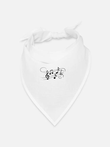 Musikalische Noten Noten Muster. Musik - Bandana Dreieckstuch - Weiß
