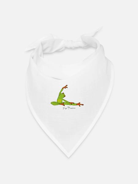 Frosch-Yoga Leidenschaft - Bandana Dreieckstuch - Weiß