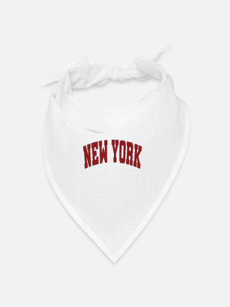 New York Schriftzug rot - Bandana Dreieckstuch - Weiß