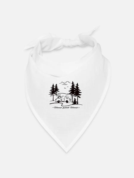 Wohnmobil Home Sweet Home Wohnwagen Geschenk - Bandana Dreieckstuch - Weiß
