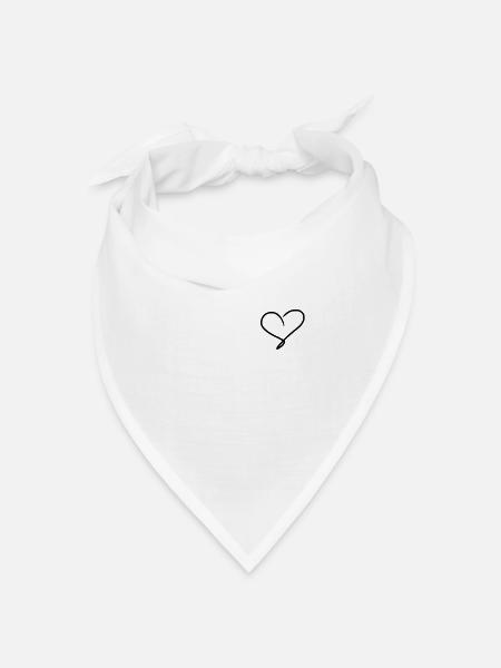 heart herz - Bandana Dreieckstuch - Weiß
