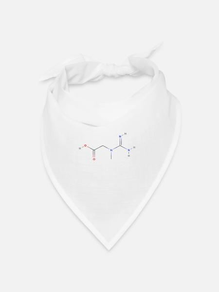 Kreatin Molekül - Farbige Strukturformel - Bandana Dreieckstuch - Weiß
