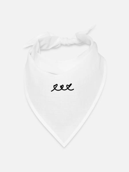 Herzen Herz - Bandana Dreieckstuch - Weiß
