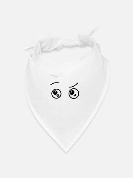 Cartoon Augen - Bandana Dreieckstuch - Weiß