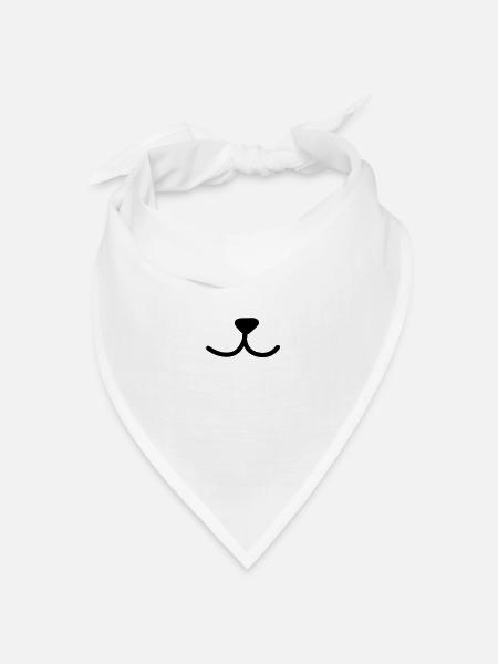 Tier Nase - Bandana Dreieckstuch - Weiß