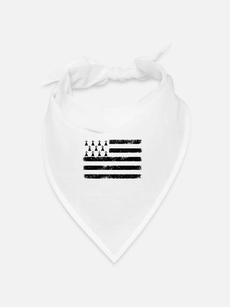 Flagge Bretagne VINTAGE - Bandana Dreieckstuch - Weiß