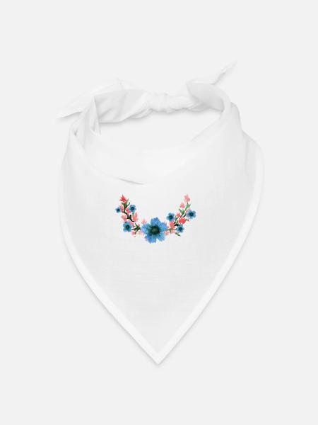 Blume - Bandana Dreieckstuch - Weiß