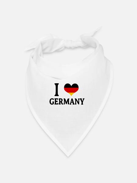 Ich liebe Deutschland| Ich herzen Deutschland - Bandana Dreieckstuch - Weiß