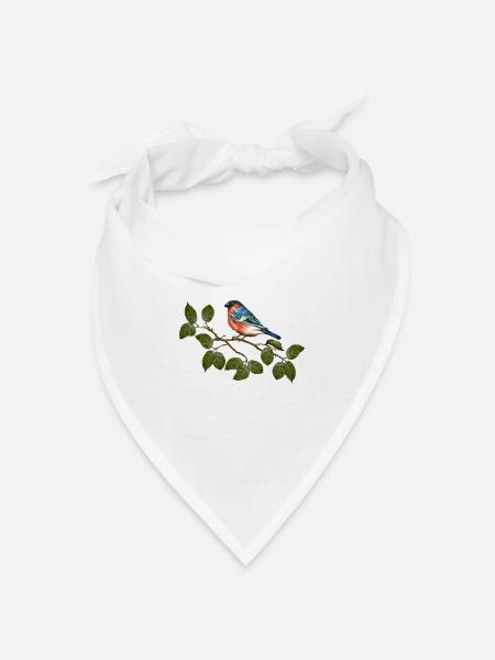 Vogel - Bandana Dreieckstuch - Weiß