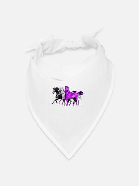 pferde - Bandana Dreieckstuch - Weiß