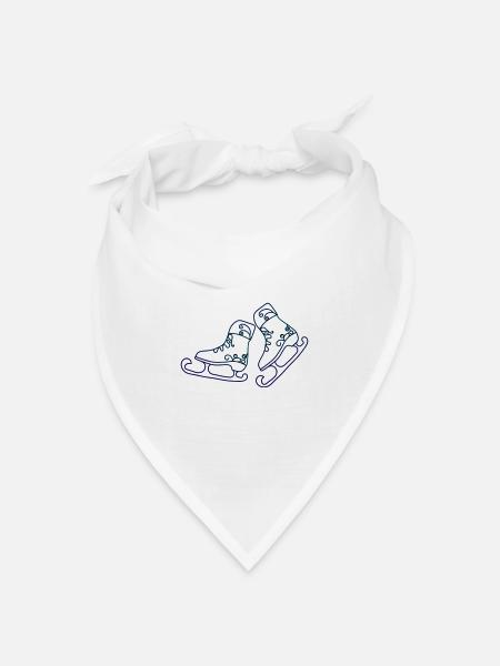 Schlittschuhe - Bandana Dreieckstuch - Weiß