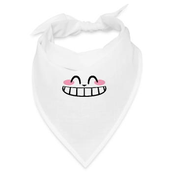 Kawaii Wide Smile | Kate 2021 Panzer - Bandana Dreieckstuch - Weiß - Vorne