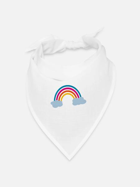 REGENBOGEN - Bandana Dreieckstuch - Weiß