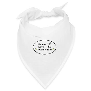 Frieden Liebe Amateurfunkturm - Bandana Dreieckstuch - Weiß - Vorne