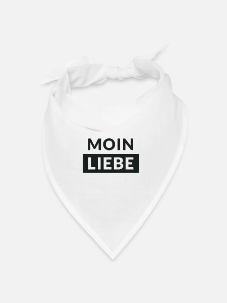 Moin Liebe - Bandana Dreieckstuch - Weiß