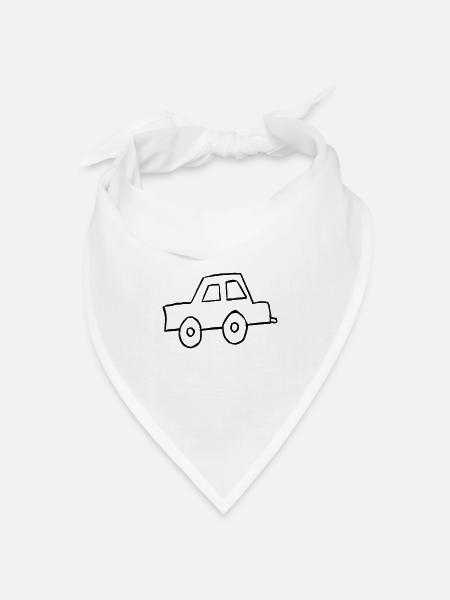 Auto - Bandana Dreieckstuch - Weiß