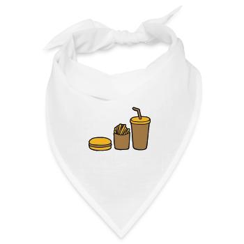 Burger Pommes Cola - Bandana Dreieckstuch - Weiß - Vorne