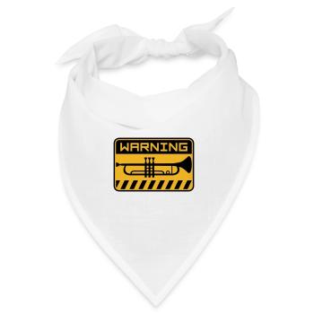 Warning Trompete Musik - Bandana Dreieckstuch - Weiß - Vorne