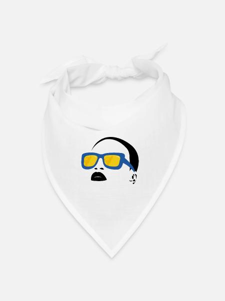 Strand und Sonnenbrille Design - Bandana Dreieckstuch - Weiß